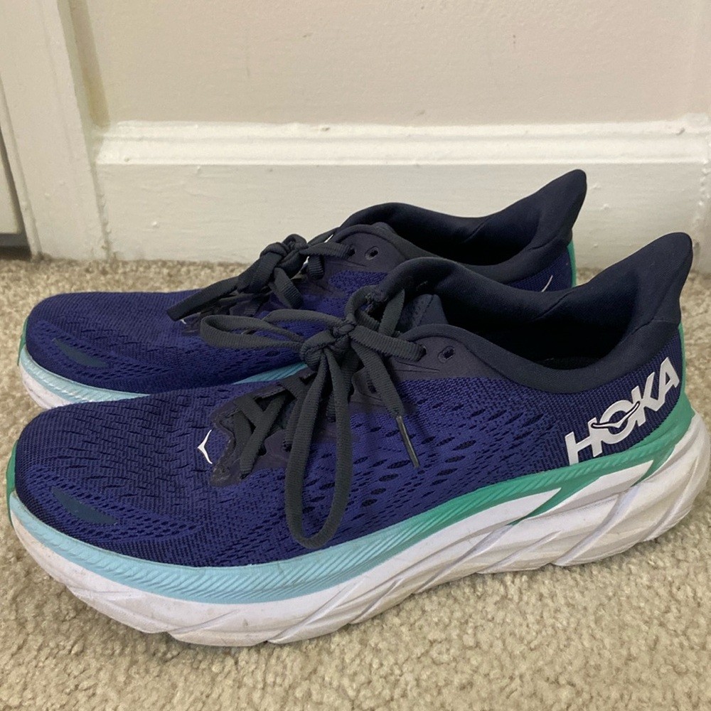Blue Hoka Clifton 8 Women’s Running Shoes